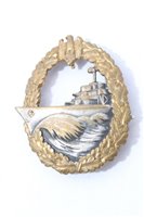 Lot 525 - Nazi Destroyers War Badge with broad pin backing