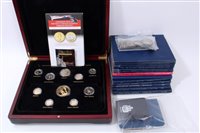 Lot 141 - World – mixed coinage – to include a folder containingtwenty-three coin / postage covers, London Mint Office ‘Changing Face ofBritain’s Coinage’ – National Emblems Edition cased set