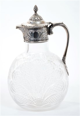 Lot 350 - Fine  quality Victorian cut glass claret jug