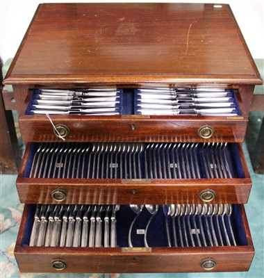 Lot 380 - Comprehensive 1930s canteen of silver plated cutlery by Mappin & Webb