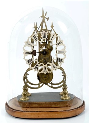 Lot 849 - Victorian skeleton clock with single fusee movement