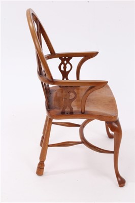 Lot 904 - Stuart King - 20th Century miniature yew and elm Windsor chair in the Strawberry Gothic tradition
