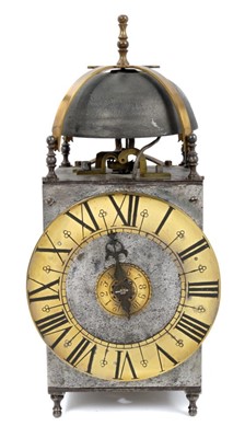 Lot 1260 - 17th century and later thirty-hour iron framed lantern clock with verge movement