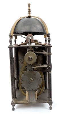 Lot 1260 - 17th century and later thirty-hour iron framed lantern clock with verge movement