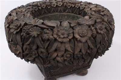 Lot 937 - Highly unusual 19th century Colonial carved hardwood planter