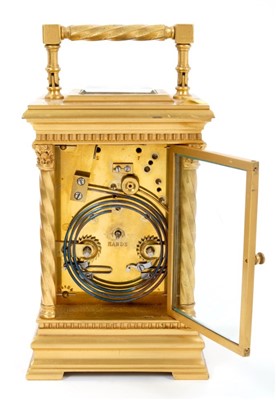 Lot 1258 - Late 19th / early 20th century carriage clock with French eight day repeat movement