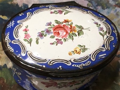 Lot 903 - Two 18th century oval enamel boxes