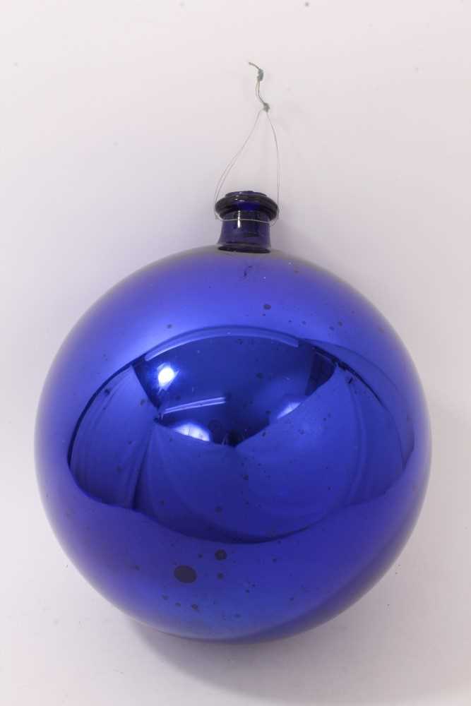 Lot 911 - Large 19th century blue mirrored glass witches ball