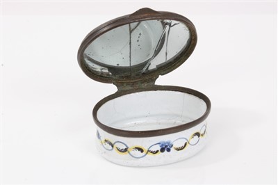 Lot 901 - 18th century Staffordshire enamel snuff box and two others