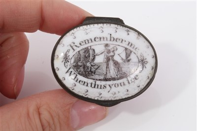 Lot 901 - 18th century Staffordshire enamel snuff box and two others