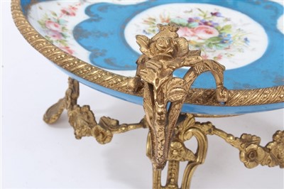 Lot 907 - Sèvres style porcelain and gilt metal mounted tazza