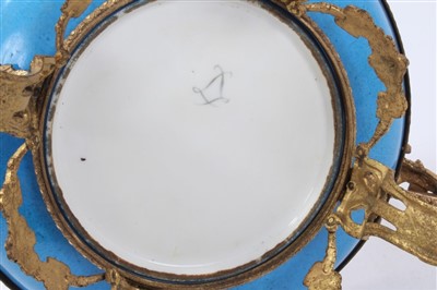Lot 907 - Sèvres style porcelain and gilt metal mounted tazza