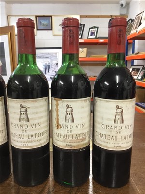 Lot 787 - Wine - five bottles, Château Latour Premier Grand Cru 1968, in owc