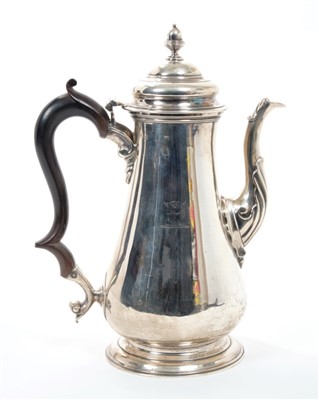 Lot 352 - Late George II / early George III silver coffee pot of baluster form