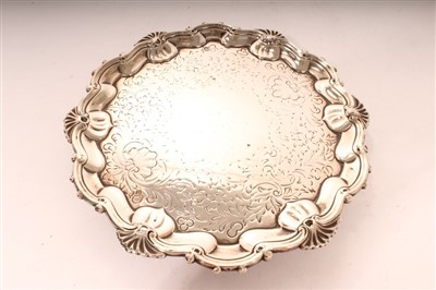 Lot 355 - William IV silver salver, Sheffield 1834