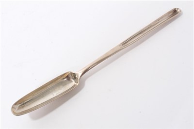 Lot 371 - Late George III silver marrow scoop, London 1819