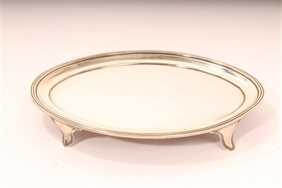 Lot 378 - George III silver oval teapot stand, London 1797