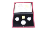 Lot 143 - G.B. The Royal Mint Gold Proof Sovereign Three Coin Set in case