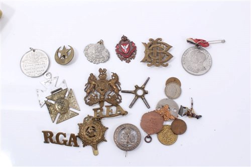 Lot 568 - First World War, Silver War Badge numbered B320171 together with other military badges