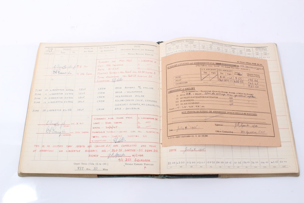 Lot 574 - Second World War R.A.F. Flying logbook