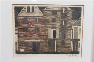 Lot 1069 - Valerie Thornton (1931-1991) signed artists proof etching and aquatint - The Granary, in glazed frame, 31cm x 39cm