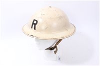 Lot 593 - Second World War British Military MKII Steel Helmet with white painted finish and Police naming