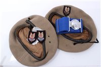 Lot 605 - Two 1950’s SAS Berets and an SAS Stable Belt