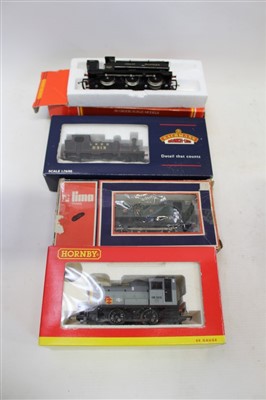 Lot 2818 - Railway – Hornby 00 gauge 0-4-0 locomotive, GWR Pannier Tank R158, Lima GWR 0-6-0 locomotive, Bachmann J72 Tank 31-054, all boxed (4)