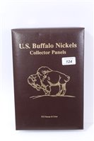 Lot 124 - U.S. collector panels – Buffalo Nickels – stamp and coin covers containing twenty coins, dated 1913, 1916 – 1920, 1921, 1923 – 1930, 1934 – 1938, in folder of issue (1 item)