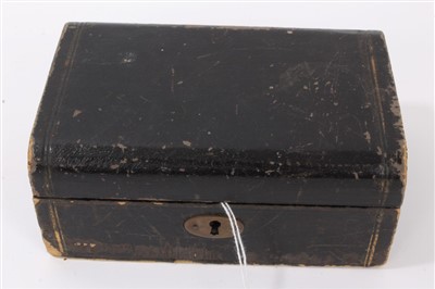Lot 3239 - Victorian leather jewellery box containing silver and white metal jewellery