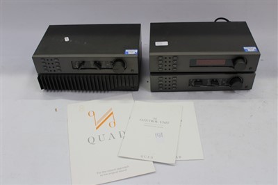 Lot 3713 - Quad 34 control unit, Quad 306 amplifier and FM 4 tuner with instruction booklets