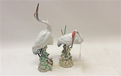 Lot 2015 - Two Lladro porcelain models – Dancing Crane and Preening Crane – both boxed