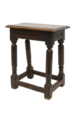 Lot 1640 - 17th century oak joint stool