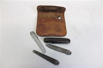 Lot 3532 - Vintage Bonsa multi-tool set in original leather pouch