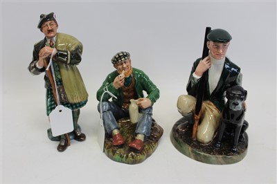 Lot 2108 - Three Royal Doulton figures - The Gamekeeper HN2879, The Laird HN2361 and The Wayfarer HN2362