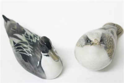 Lot 2075 - Two Royal Copenhagen models – Pintail Duck no. 1933 and Starling no. 3270