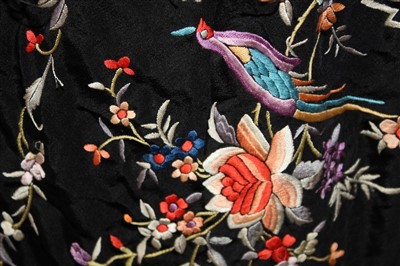 Lot 3059 - Chinese embroidered silk piano shawl
