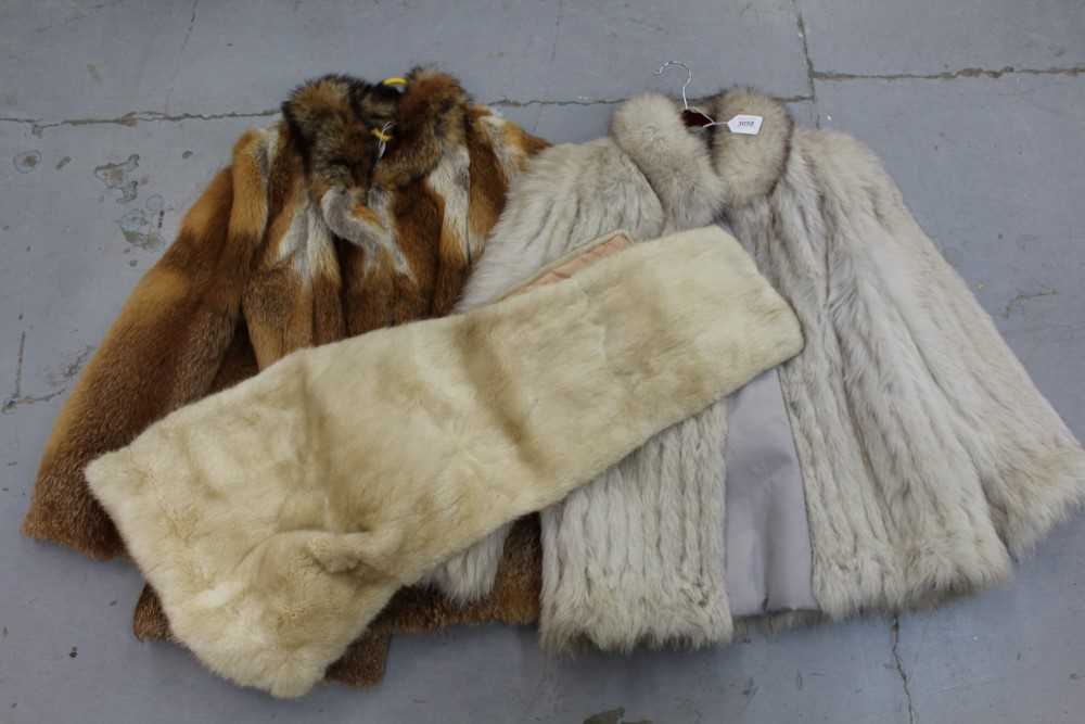 Lot 3058 - Silver Fox fur jacket, Red fox fur jacket  and a mink wrap.