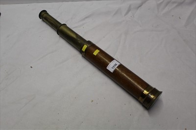 Lot 1856 - Late 19th / early 20th century German brass three-draw telescope with wooden body and separate lens cover, signed – Utzschneider und Fraunhofer in Mûnchen