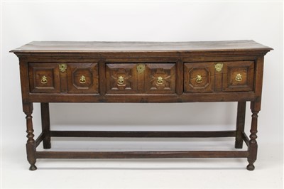 Lot 1644 - Rare 17th century oak dresser base