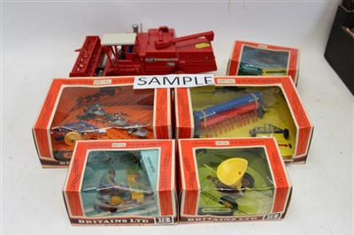 Lot 2853 - Britains - selection of boxed farm implement models (x 12), plus some unboxed (qty)