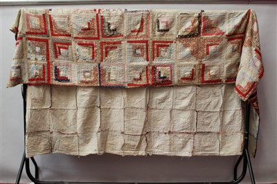 Lot 3056 - Victorian 'Square' design Patchwork Quit Plus two others