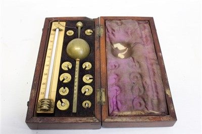 Lot 3564 - Mahogany cased Sykes hydrometer