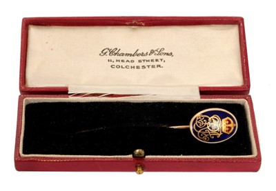 Lot 2 - TM King Edward VII and Queen Alexandra – fine Royal Presentation gold 18ct and enamel stick pin