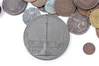 Lot 140 - World – mixed coinage and medallions – to include G.B. Georgian copper coins, Nelson white metal medallion commemorating The Opening of The Nelson Testimonial Trafalgar Square 21 October 1844 (N.B....