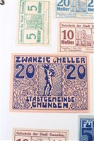 Lot 144 - Germany – a large collection of Notgeld banknotes contained in two albums.  Mostly in EF – UNC condition (estimated to be in excess of 1500 notes)