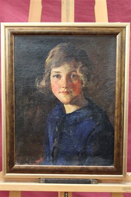 Lot 1205 - Allan Douglas Davidson (1873-1932) oil on board of a young girl