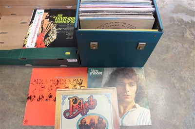 Lot 3547 - Vintage case of LP records including Prelude, Tim Moore, Maddy Prior and Ralph McTell, together with a selection of LP's including Colosseum and Rick Wakeman