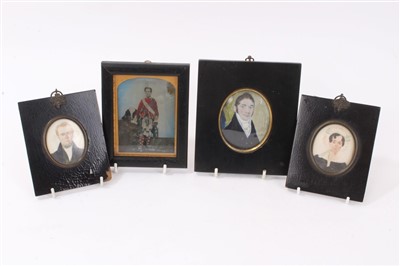 Lot 963 - Four 19th century portrait miniatures