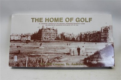 Lot 2850 - Board Game - The Home of Golf St. Andrews version of the original supressed Monopoly game as created by Quakers in Atlantic City in 1932 (unopened game - still sealed)